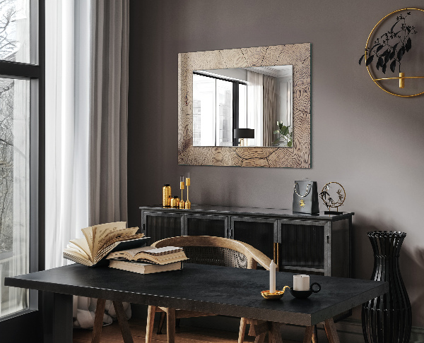 Espelho decorativo com tema de flores e pássaros