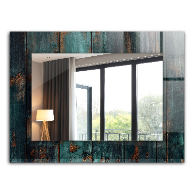 Espelho decorativo com estampa de folhas tropicais coloridas