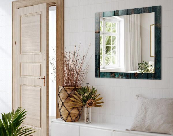 Espelho decorativo com estampa de folhas tropicais coloridas