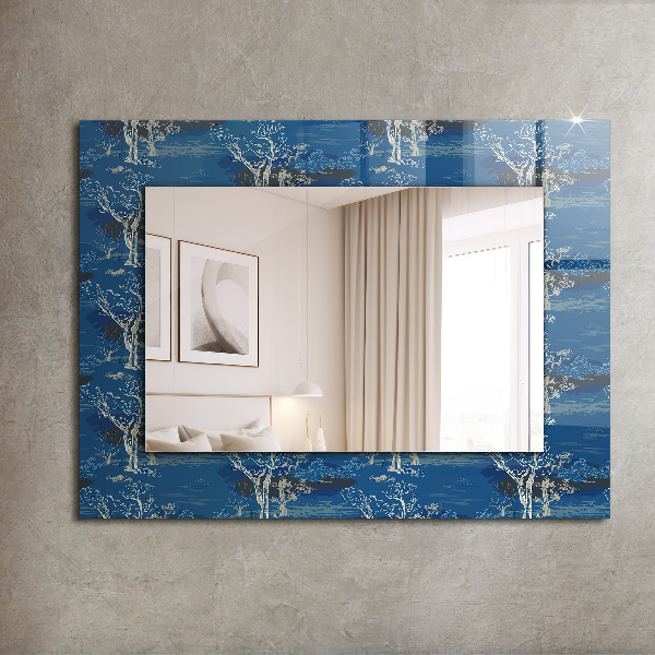 Espelho com moldura decorada com padrão étnico
