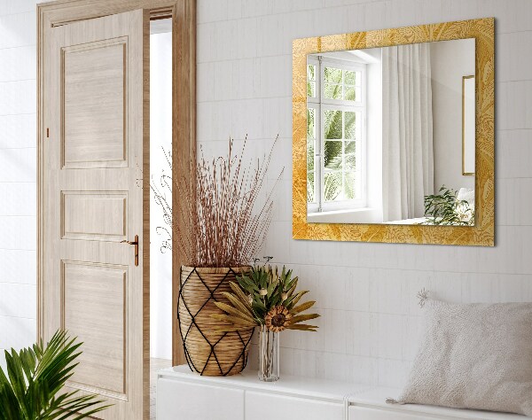 Espelho decorativo com tiras de folhas
