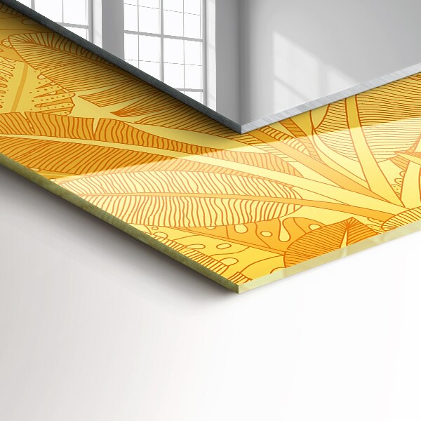 Espelho decorativo com tiras de folhas