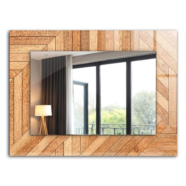 Espelho com moldura decorada com padrões abstratos coloridos