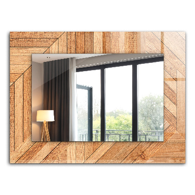 Espelho com moldura decorada com padrões abstratos coloridos