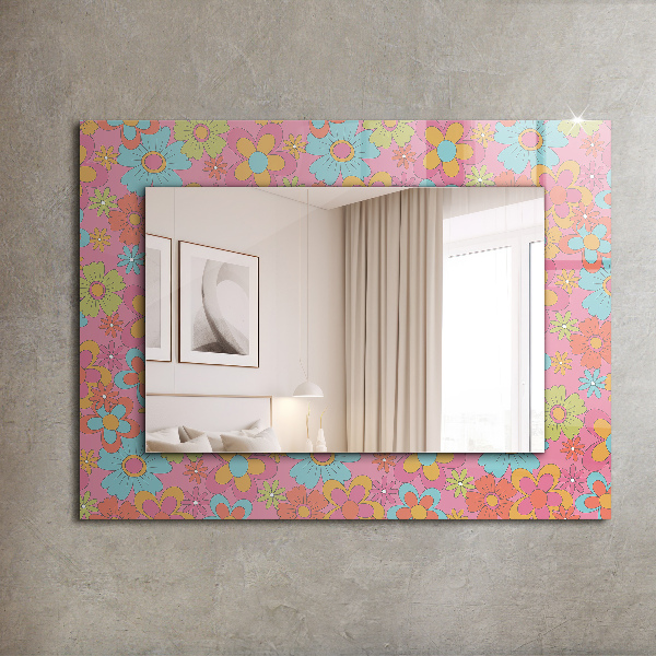 Espelho decorativo estrelas cor-de-rosa