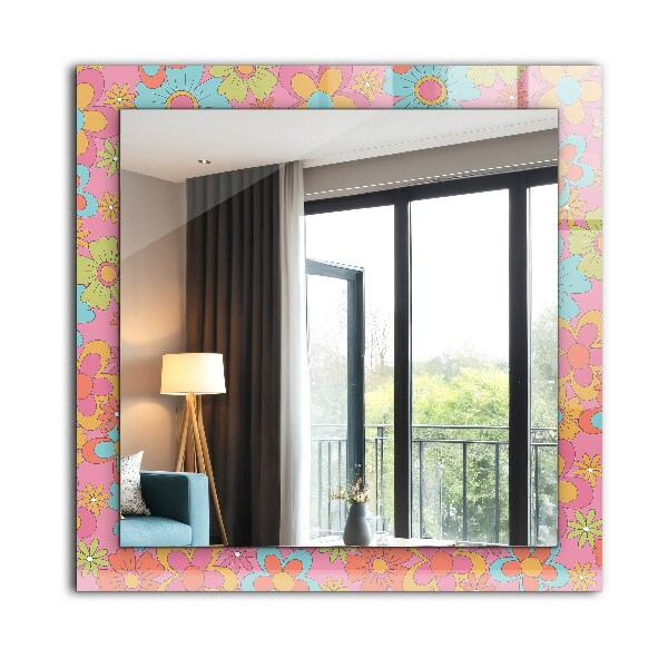 Espelho decorativo estrelas cor-de-rosa