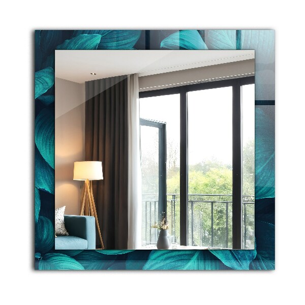 Espelho decorativo com formato de folhas de ginkgo
