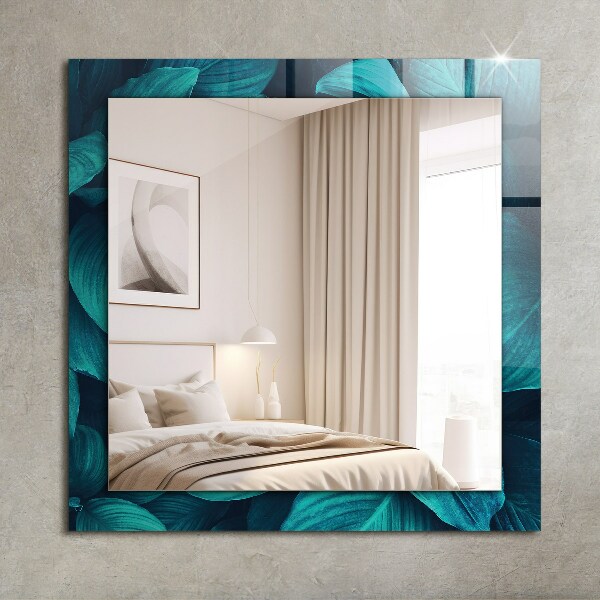 Espelho decorativo com formato de folhas de ginkgo