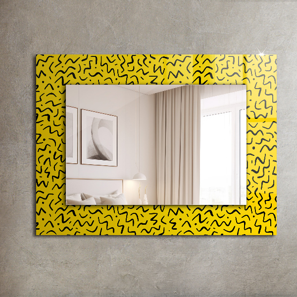 Espelho decorativo com arte abstrata azul