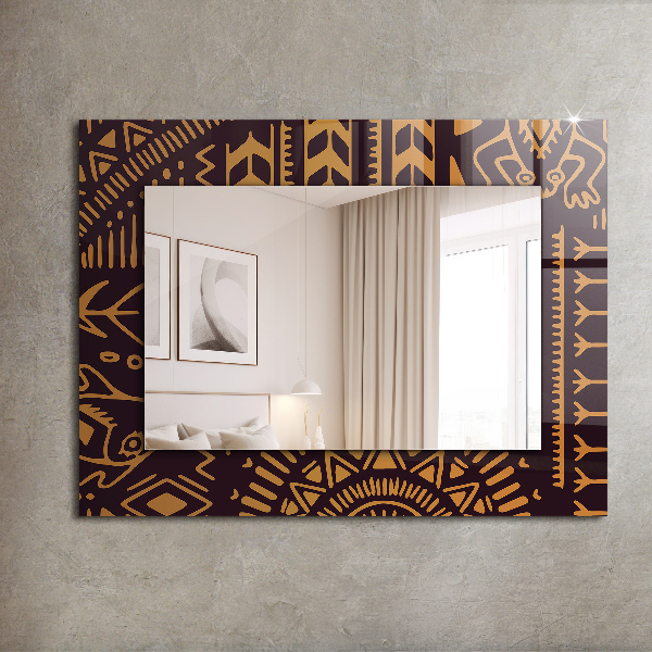 Espelho decorativo com motivos étnicos