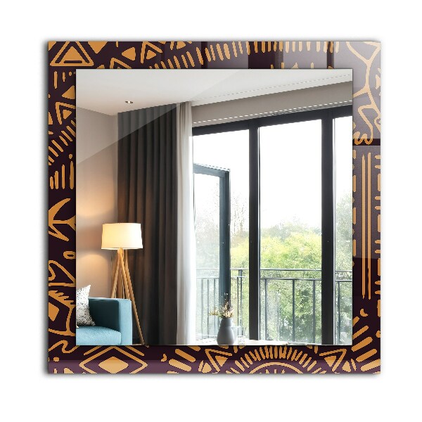 Espelho decorativo com motivos étnicos