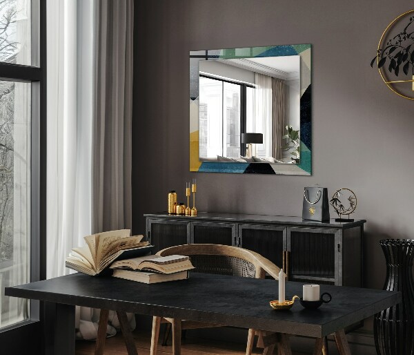 Espelho decorativo com motivos coloridos