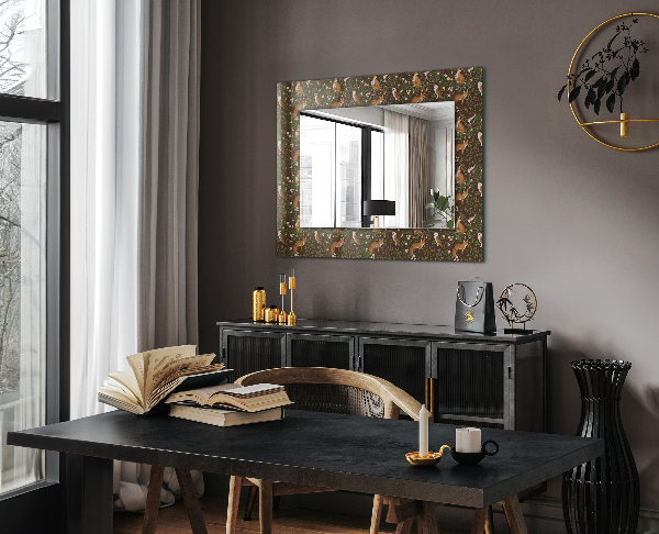 Espelho com moldura decorada Volta e Gufo