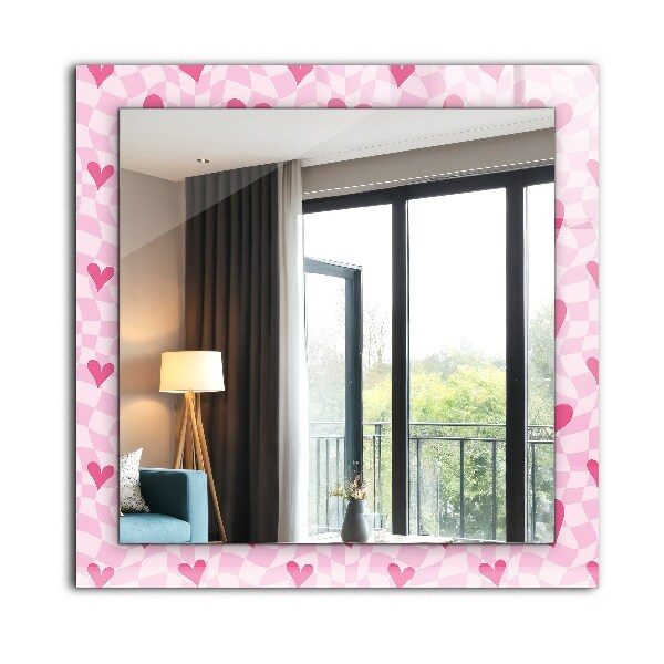 Espelho decorativo na cor rosa