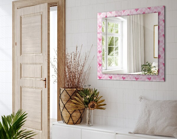 Espelho decorativo na cor rosa