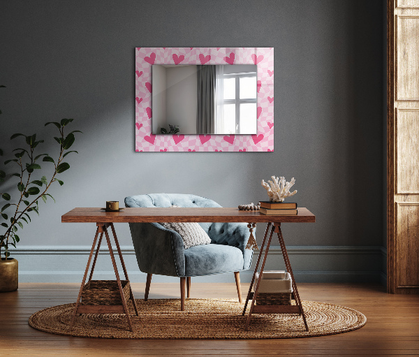 Espelho decorativo na cor rosa