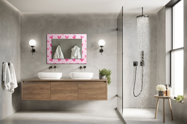 Espelho decorativo na cor rosa