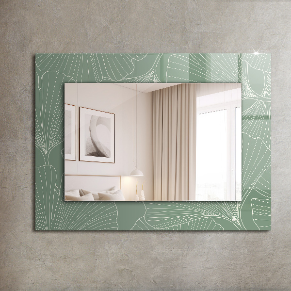 Espelho com moldura decorada Névoa de Ginkgo