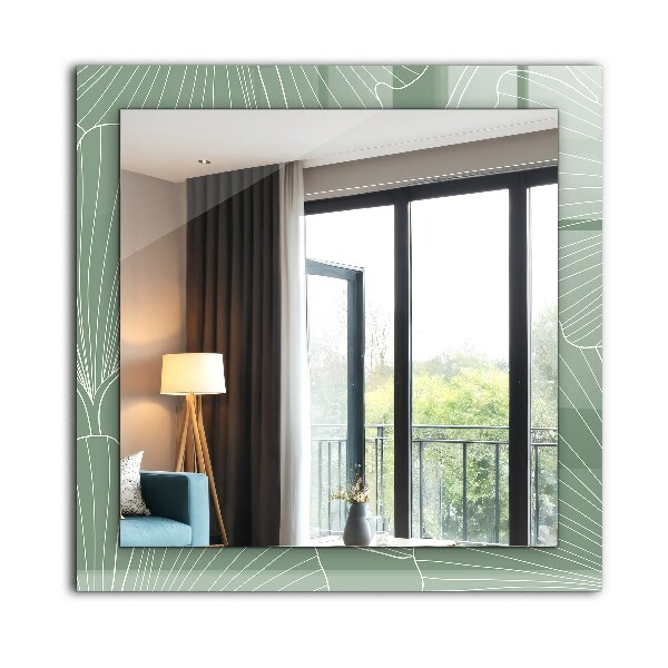 Espelho com moldura decorada Névoa de Ginkgo