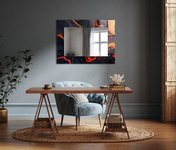 Espelho decorativo Lava vulcânica