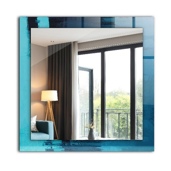 Espelho com moldura decorada Arte Azul Astrata