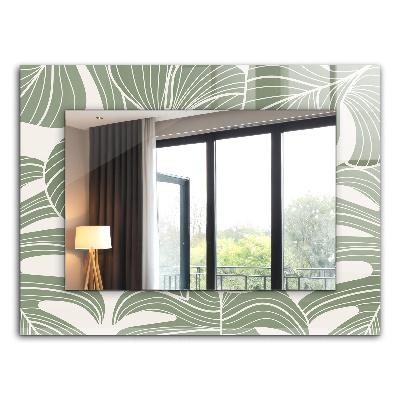Espelho com moldura decorada modelo Nebulosa folha de monstera