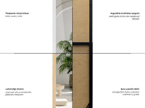 Espelho de chão branco 36x156 cm