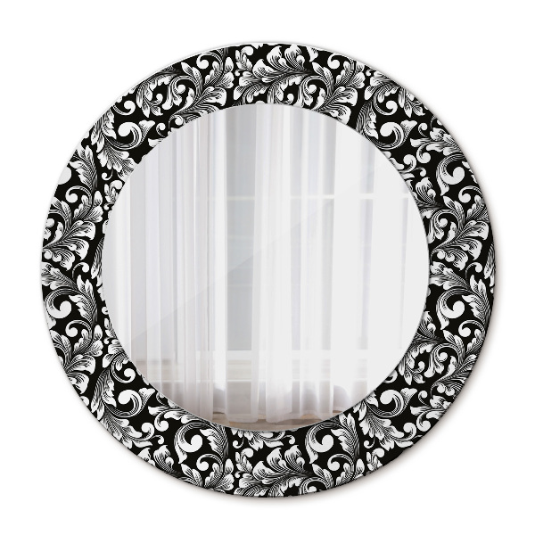 Espelho com moldura impressa redondo Ornamentos