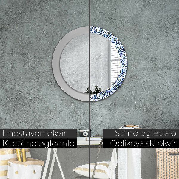 Espelho circular de parede decorativo Folhas