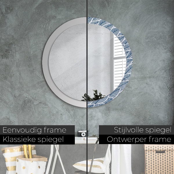Espelho circular de parede decorativo Folhas