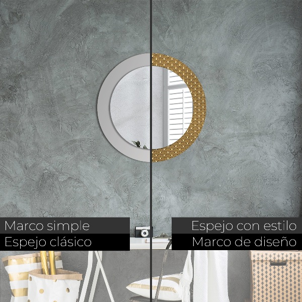 Espelho circular de parede decorativo Deco vintage