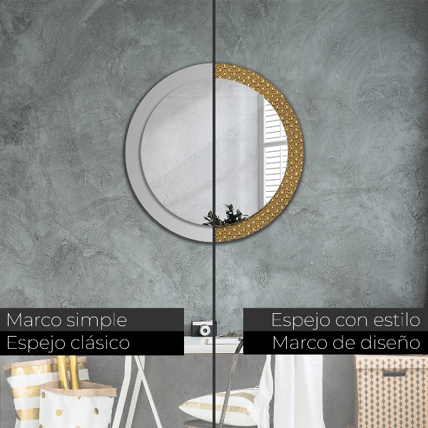 Espelho circular de parede decorativo Deco vintage