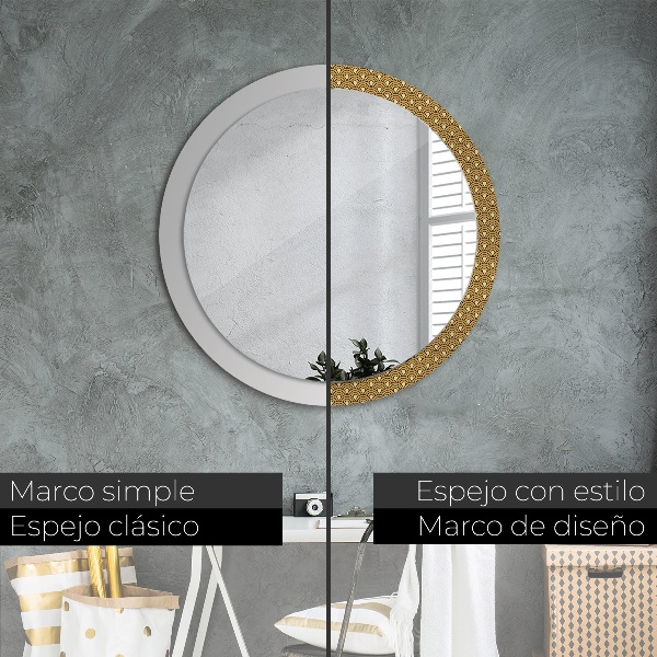 Espelho circular de parede decorativo Deco vintage