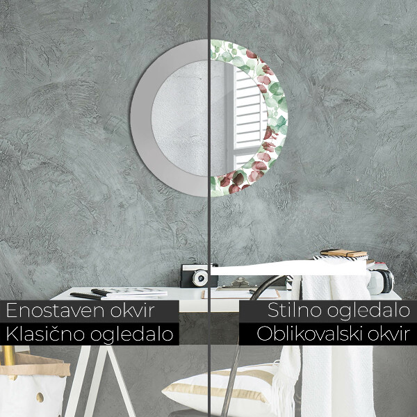 Espelho de parede circular decorativo Eucalipto