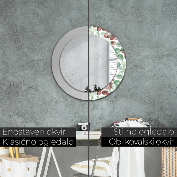 Espelho de parede circular decorativo Eucalipto