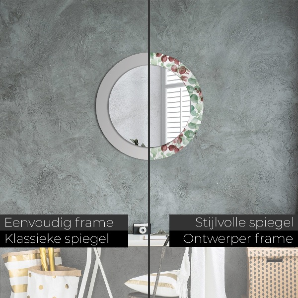 Espelho de parede circular decorativo Eucalipto