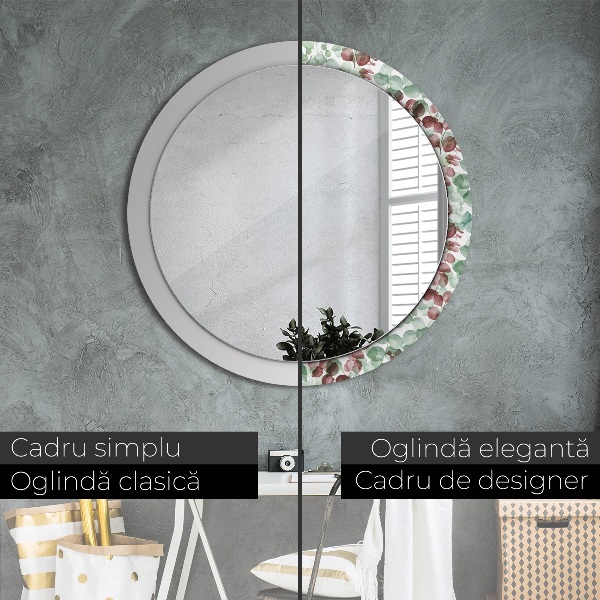 Espelho de parede circular decorativo Eucalipto