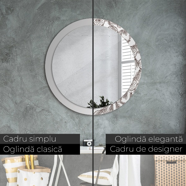 Espelho circular de parede decorativo Penas de apanhador de sonhos