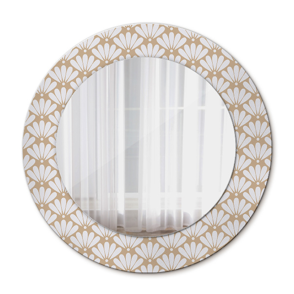 Espelho circular decorativo de parede Flor oriental