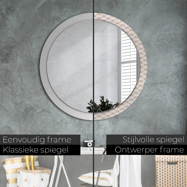 Espelho circular decorativo de parede Flor oriental