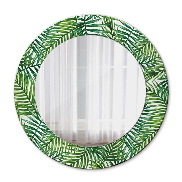 Espelho circular de parede decorativo Palmeira tropical