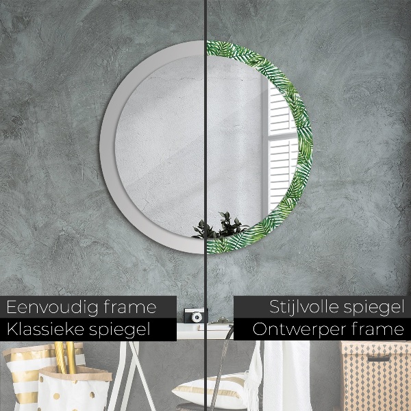 Espelho circular de parede decorativo Palmeira tropical