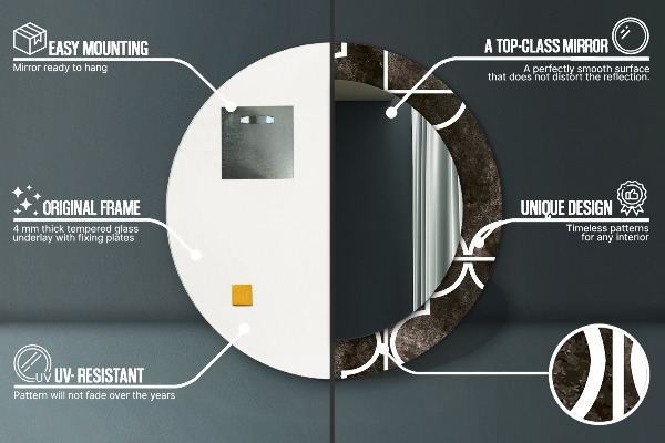 Espelho circular de parede decorativo Azulejos antigos
