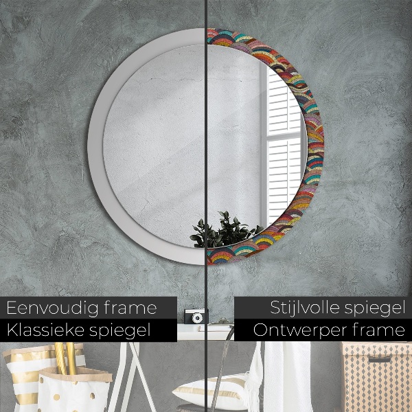 Espelho circular de parede decorativo Ornamento boémio
