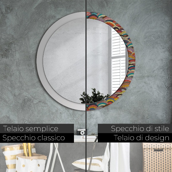 Espelho circular de parede decorativo Ornamento boémio