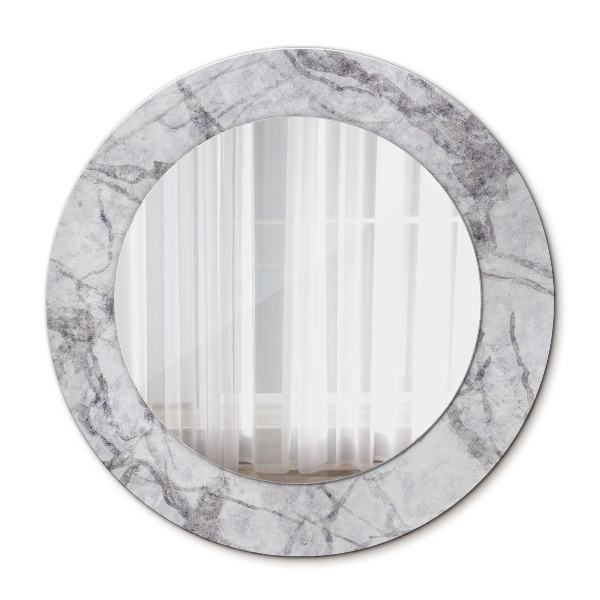 Espelho circular de parede decorativo Mármore branco