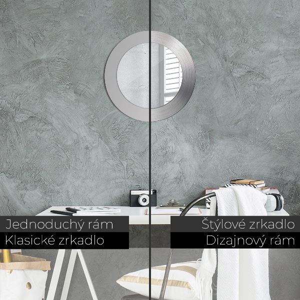 Espelho de parede circular decorativo Aço brilhante