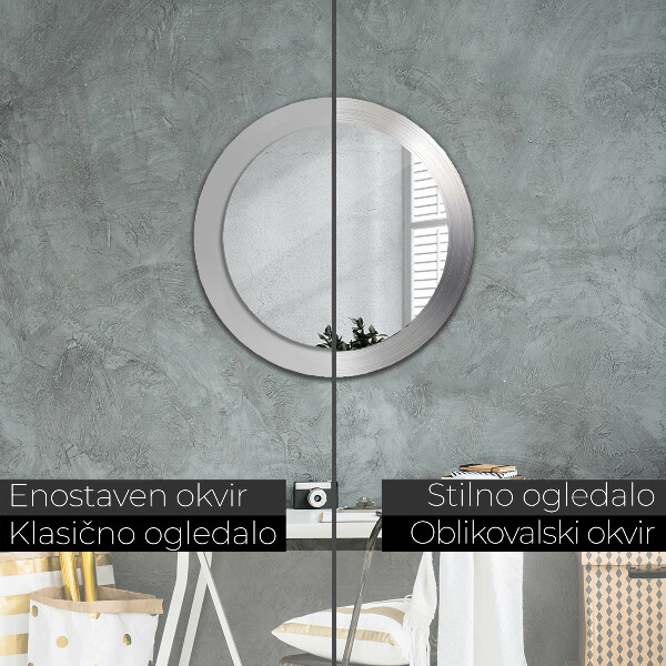 Espelho de parede circular decorativo Aço brilhante
