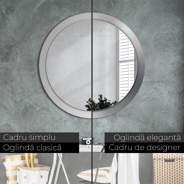Espelho de parede circular decorativo Aço brilhante