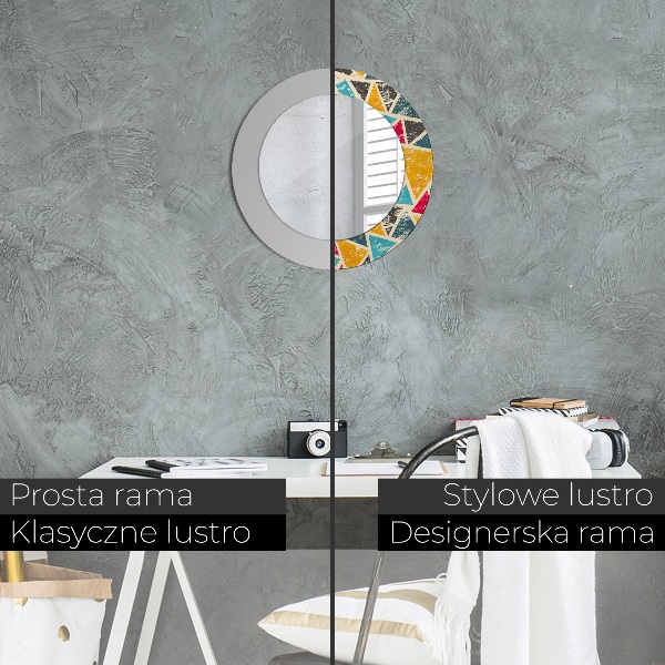 Espelho de parede circular decorativo Composição retro